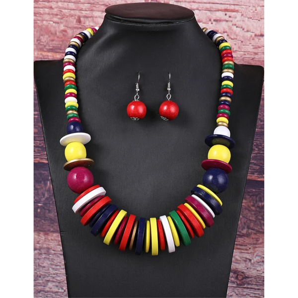 Art Africain Collier Perles Rondelles