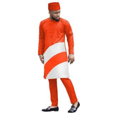 Boubou Africain Bazin Riche Orange