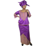 Boubou Africain Femme 2 Pièces Violet
