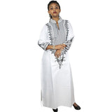 Boubou Africain Femme Blanc et Gris