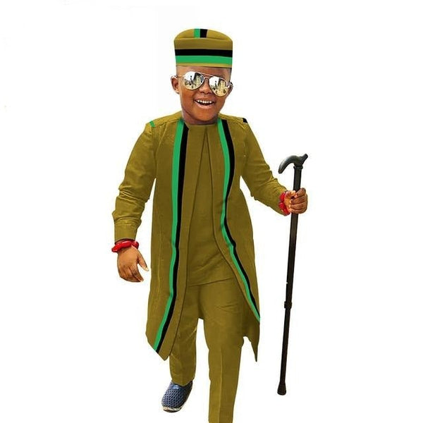 Boubou Africain Vert Traditionnel Garçon