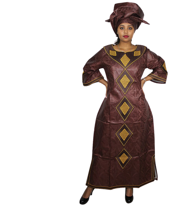 Boubou Femme Africaine Et Turban