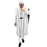 Boubou Blanc Homme Africain Long