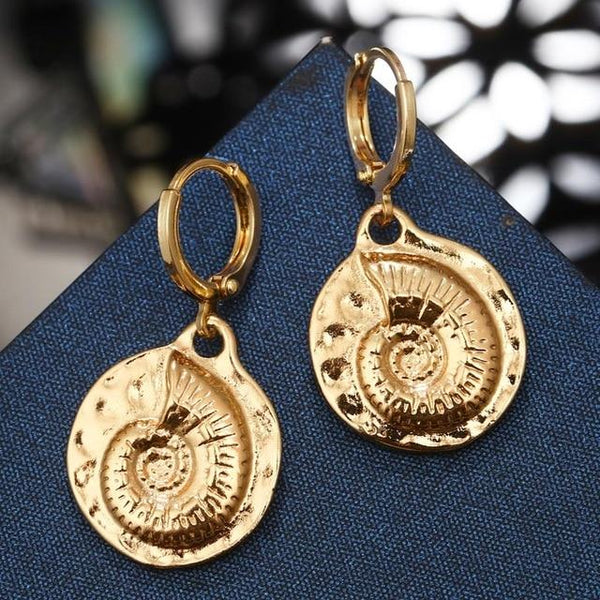Boucles d'Oreilles en Forme de Coquillage Escargot