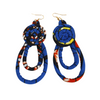 Boucles d'Oreilles Africaines Bleues Ovales