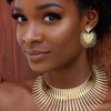 Boucles d'Oreilles et Collier Assorti Africain