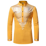 Chemise Africaine Jaune Col Mao Garçon