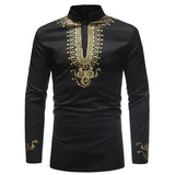 Chemise Africaine Noire Col Mao