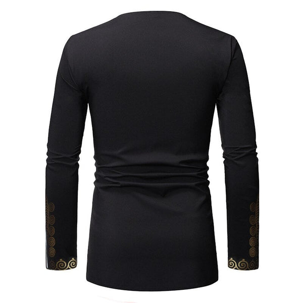 Chemise Africaines Noire Manches Longues De Derrière