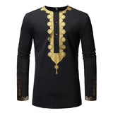 Chemise Africaines Noire Manches Longues