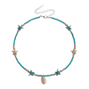 Collier Coquillage Cauri Turquoise