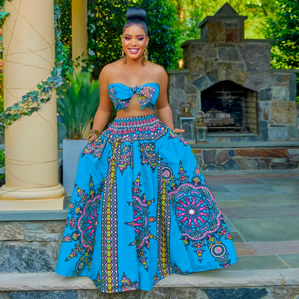 Jupe Wax Taille Haute pour Fille Royaume d Afrique