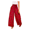 Pantalon en Tissu Wax Rouge Femme