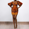 Robe Droite Wax Africaine Manches Courtes