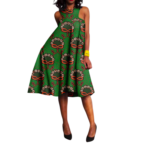 Future Mom Dress in African Loincloth 