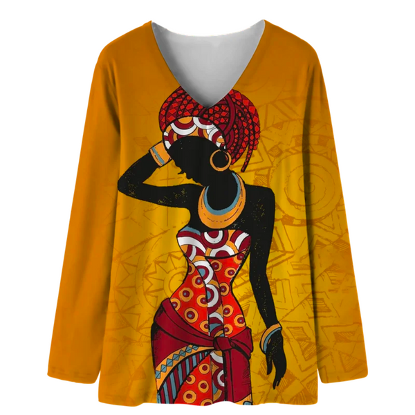 T-shirt Longues Manches Africain Femme