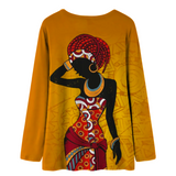 T-shirt Longues Manches Africain Femme