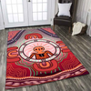 Tapis Forme Géométrique Africain Rouge