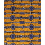 Tissu Wax Africain Jaune et Bleu