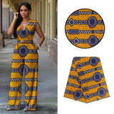 Tissu Wax Africain Jaune et Bleu