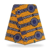 Tissu Wax Africain Jaune et Bleu