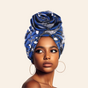 Turban Africain Femme bleu