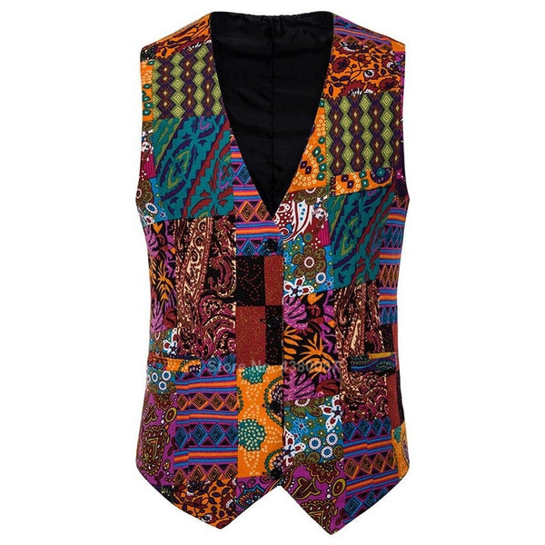 Veste Homme Colorée Tissu Africain