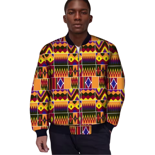 Bomber Jacket Veste Homme Wax African Fabric Men's Jacket