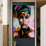 Belle femme Africaine en Tableau Multi couleur