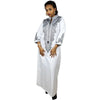 Boubou Africain Bazin Blanc Femme