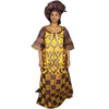 Boubou Africain Femme Mariage Jaune et Marron