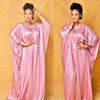 Boubou Africain Femme en Soie Rose