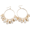 Boucles d'Oreilles Cauris Or Et Blancs