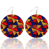 Boucles d'Oreilles Créoles Bambou Africain Jaune Bleu Rouge