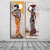 Femme Africaine: 2 Tableaux Verticaux