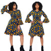 Robe Manches Longues en Pagne Africain Chic