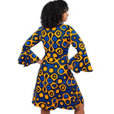 Robe Manches Longues en Pagne Africain Chic