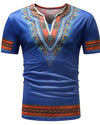 T-shirt Tribal Africain Homme Bleu